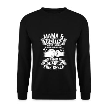 Muttertag Beste Mama Tochter Familienliebe Lieblin - Unisex Pullover - Schwarz - Vorne - Alina (178cm) & Michal (187cm)