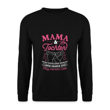 Mama & Tochter Nicht Immer Einer Meinung Herz & Se - Unisex Pullover - Schwarz - Vorne - Alina (178cm) & Michal (187cm)