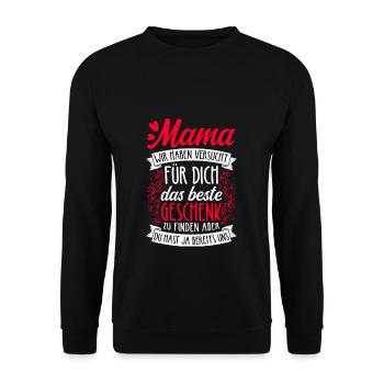 Muttertag Beste Mama Ehefrau Familienliebe Lieblin - Unisex Pullover - Schwarz - Vorne - Alina (178cm) & Michal (187cm)