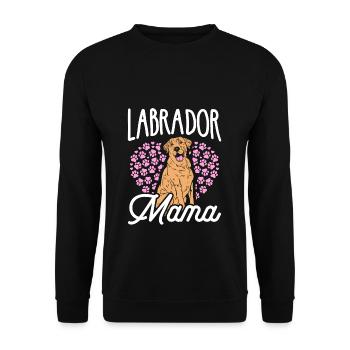 Labrador Mama Hund Hundemama Gassi Gehen Mutter Ma - Unisex Pullover - Schwarz - Vorne - Alina (178cm) & Michal (187cm)