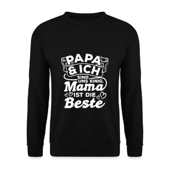 Dad & I agree Mom is the best darling - Unisex Sweatshirt - black - Front - Alina (178cm) & Michal (187cm)