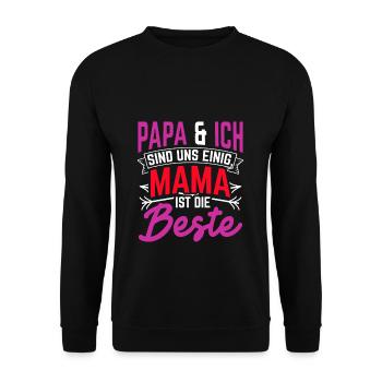Muttertag Beste Mama Ehefrau Familienliebe Lieblin - Unisex Pullover - Schwarz - Vorne - Alina (178cm) & Michal (187cm)