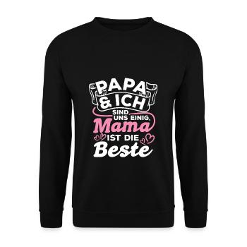 Muttertag Beste Mama Ehefrau Familienliebe Lieblin - Unisex Pullover - Schwarz - Vorne - Alina (178cm) & Michal (187cm)