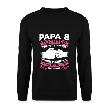 Papa et fille ne sont pas toujours d’accord cœur et fille - Sweat-shirt Unisexe - noir - Devant - Alina (178cm) & Michal (187cm)
