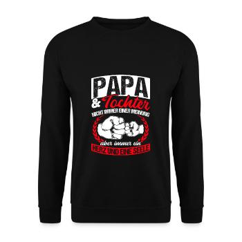 Papa et fille ne sont pas toujours d’accord cœur et fille - Sweat-shirt Unisexe - noir - Devant - Alina (178cm) & Michal (187cm)