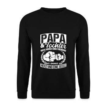 Papa et fille ne sont pas toujours d’accord cœur et fille - Sweat-shirt Unisexe - noir - Devant - Alina (178cm) & Michal (187cm)