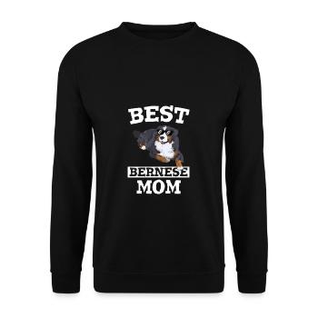 Dog Mom Hunde Spruch Frauchen Berner Sennenhund - Unisex Pullover - Schwarz - Vorne - Alina (178cm) & Michal (187cm)