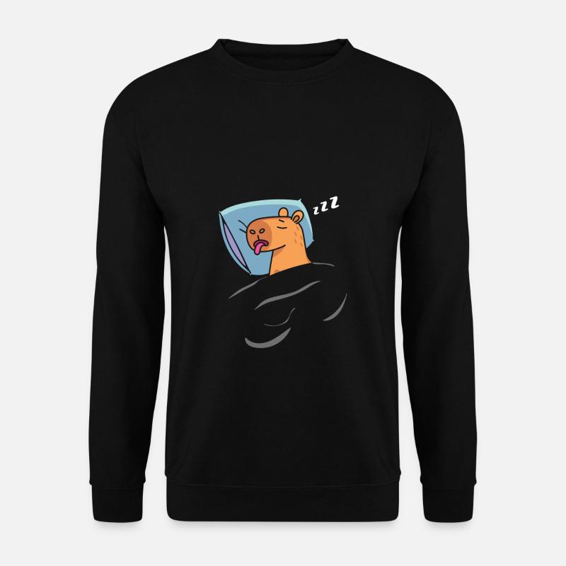 Capybara Pyjama Schlafshirt Wasserschwein Capybara - Unisex Pullover - Schwarz