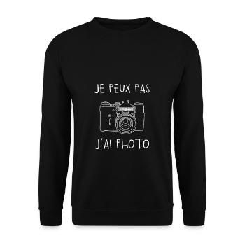 Fotografie Ich kann kein Fotogeschenk haben - Unisex Pullover - Schwarz - Vorne - Alina (178cm) & Michal (187cm)