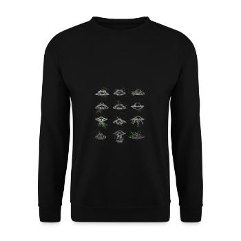 Extraterrestre, vaisseau spatial, science-fiction, extraterrestres, drôle, OVNI - Sweat-shirt Unisexe - noir - Devant - Alina (178cm) & Michal (187cm)