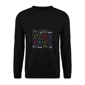 Chimiste Tableau périodique Science Nerd Physique Chimie - Sweat-shirt Unisexe - noir - Devant - Alina (178cm) & Michal (187cm)