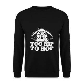 Trop branché pour sauter pour un amoureux des lapins - Sweat-shirt Unisexe - noir - Devant - Alina (178cm) & Michal (187cm)