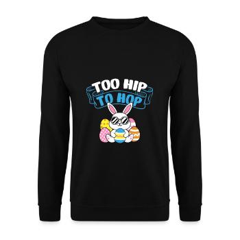 Trop branché pour sauter pour un amoureux des lapins - Sweat-shirt Unisexe - noir - Devant - Alina (178cm) & Michal (187cm)