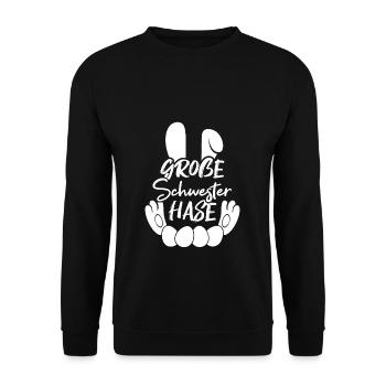 Grande Soeur Lapin Pâques, Familles de Lapins, Pâques - Sweat-shirt Unisexe - noir - Devant - Alina (178cm) & Michal (187cm)