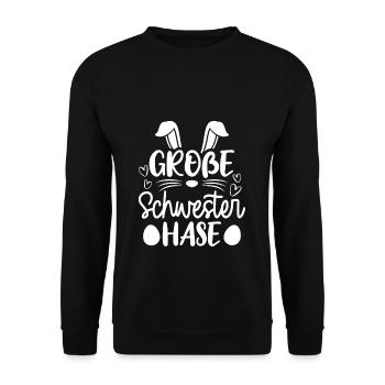 Big Sister Bunny Easter Bunny Family Outfit - Unisex Sweatshirt - black - Front - Alina (178cm) & Michal (187cm)