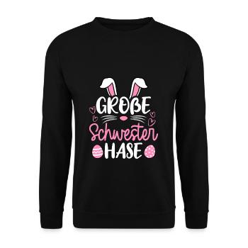 Grande Soeur Lapin Pâques, Familles de Lapins, Pâques - Sweat-shirt Unisexe - noir - Devant - Alina (178cm) & Michal (187cm)