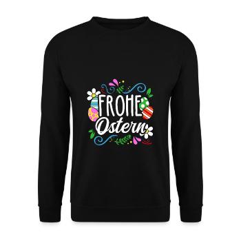 Frohe Ostern - Unisex Pullover - Schwarz - Vorne - Alina (178cm) & Michal (187cm)