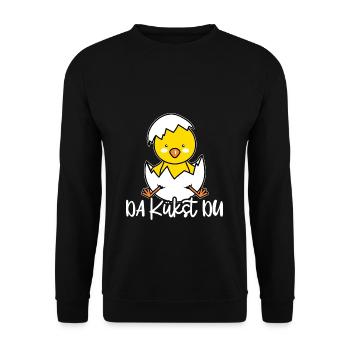 Là vous poussin Oeufs de Pâques Enfants Poulet - Sweat-shirt Unisexe - noir - Devant - Alina (178cm) & Michal (187cm)