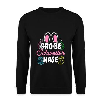 Grande Soeur Lapin Pâques, Familles de Lapins, Pâques - Sweat-shirt Unisexe - noir - Devant - Alina (178cm) & Michal (187cm)
