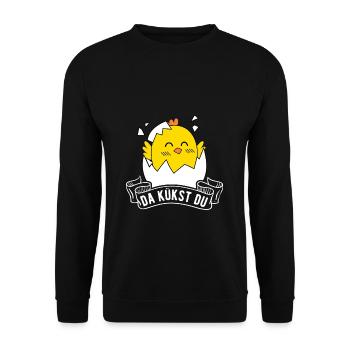Là vous poussin Oeufs de Pâques Enfants Poulet - Sweat-shirt Unisexe - noir - Devant - Alina (178cm) & Michal (187cm)