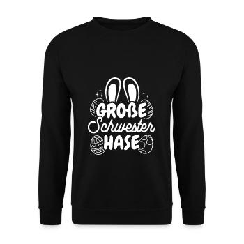 Big Sister Bunny Easter Bunny Family Outfit - Unisex Sweatshirt - black - Front - Alina (178cm) & Michal (187cm)