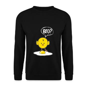 Bro? Chick and Eggs Funny Chick Gift - Unisex Sweatshirt - black - Front - Alina (178cm) & Michal (187cm)