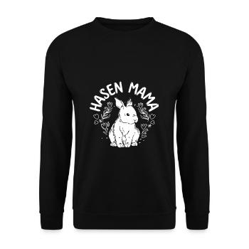 Maman Lapin Cadeau Pâques Fête des Mères Lapin Maman - Sweat-shirt Unisexe - noir - Devant - Alina (178cm) & Michal (187cm)