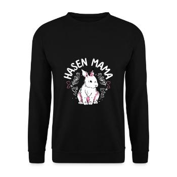 Maman Lapin Cadeau Lapins de Pâques Maman - Sweat-shirt Unisexe - noir - Devant - Alina (178cm) & Michal (187cm)