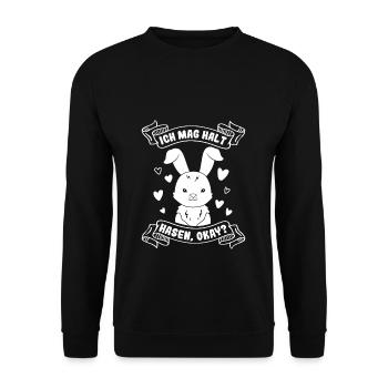 J’aime juste les lapins les lapins les lapins les enfants - Sweat-shirt Unisexe - noir - Devant - Alina (178cm) & Michal (187cm)