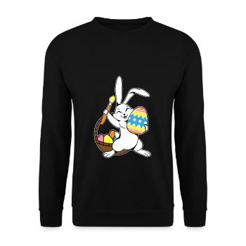 Easter Bunny Painted Easter Egg Painting - Unisex Sweatshirt - black - Front - Alina (178cm) & Michal (187cm)