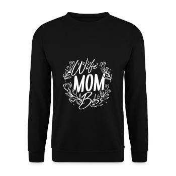 Muttertag Beste Mama Geschenk Familie - Unisex Pullover - Schwarz - Vorne - Alina (178cm) & Michal (187cm)