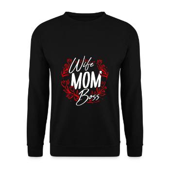 Muttertag Mama Geschenk Familie Beste Mutter - Unisex Pullover - Schwarz - Vorne - Alina (178cm) & Michal (187cm)