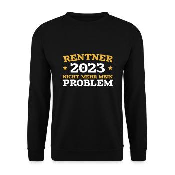 Rente 2023 Arbeitskollege Abschied Rentner - Unisex Pullover - Schwarz - Vorne - Alina (178cm) & Michal (187cm)
