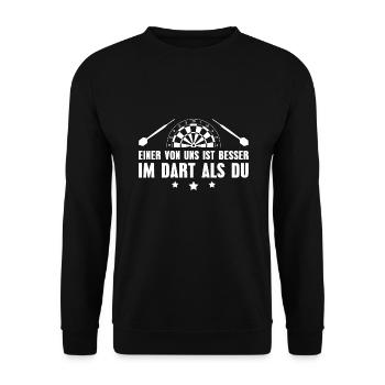 Dart Dartsport Dartspieler - Unisex Pullover - Schwarz - Vorne - Alina (178cm) & Michal (187cm)