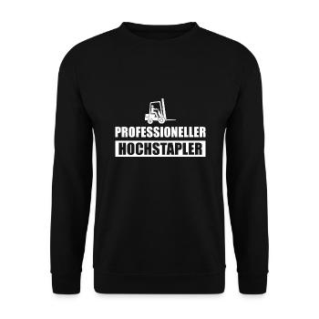 Stapler Professioneller Hochstapler Staplerfahrer - Unisex Pullover - Schwarz - Vorne - Alina (178cm) & Michal (187cm)