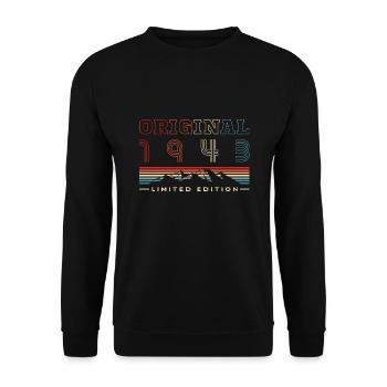 Original 1943 Jahrgang 80 Geburtstag Geschenkidee - Unisex Pullover - Schwarz - Vorne - Alina (178cm) & Michal (187cm)