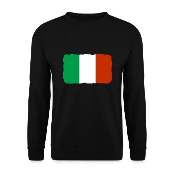 Drapeau de l’Italie Vintage Drapeau italien Look vieilli - Sweat-shirt Unisexe - noir - Devant - Alina (178cm) & Michal (187cm)