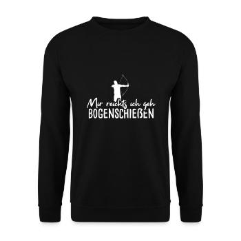 Bogenschütze Bogenschießen Geschenk Mann - Unisex Pullover - Schwarz - Vorne - Alina (178cm) & Michal (187cm)