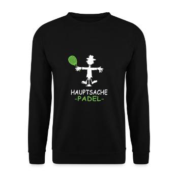 padeltennis paddel padle padeltennisspieler - Unisex Pullover - Schwarz - Vorne - Alina (178cm) & Michal (187cm)
