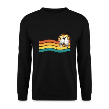 Cockatoo couple in Australia - retro style - Unisex Sweatshirt - black - Front - Alina (178cm) & Michal (187cm)
