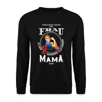 Mama - Unisex Pullover - Schwarz - Vorne - Alina (178cm) & Michal (187cm)