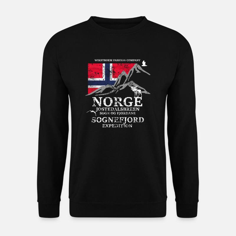 Wikstroem Norwegen Expedition Sognefjord Grunge - Unisex Pullover - Schwarz