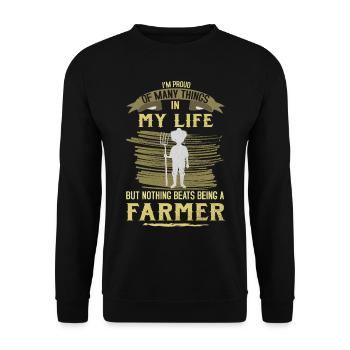 Agriculteur agriculteur tracteur agricole cadeau - Sweat-shirt Unisexe - noir - Devant - Alina (178cm) & Michal (187cm)