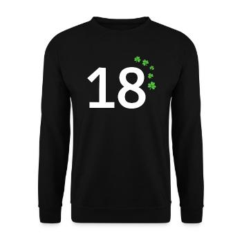 18 - Unisex Pullover - Schwarz - Vorne - Alina (178cm) & Michal (187cm)