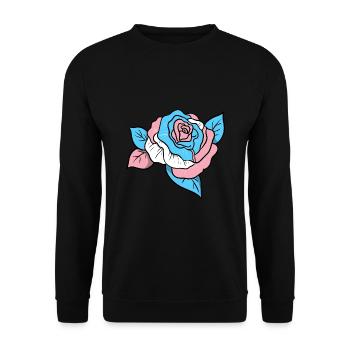 Trans Pride Rose - Unisex Sweatshirt - black - Front - Alina (178cm) & Michal (187cm)