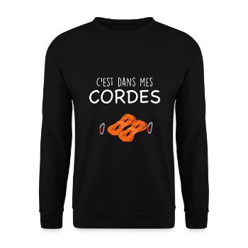 Escalade c'est dans mes cordes humour montagne - Sweat-shirt Unisexe - noir - Devant - Alina (178cm) & Michal (187cm)