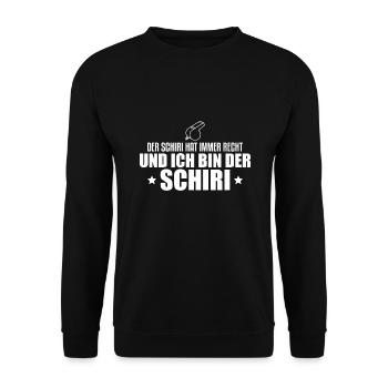 Schiri Spruch Lustiges Schiedsrichter Geschenk - Unisex Pullover - Schwarz - Vorne - Alina (178cm) & Michal (187cm)
