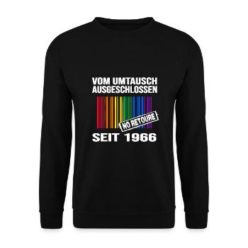 1966 geburtstag lgbt regenbogen pride birthday - Unisex Pullover - Schwarz - Vorne - Alina (178cm) & Michal (187cm)