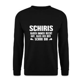 Schiedsrichter Referee Fußball Schiri - Unisex Pullover - Schwarz - Vorne - Alina (178cm) & Michal (187cm)