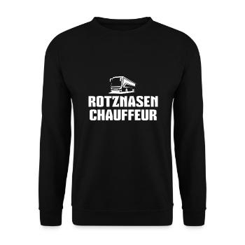 Schulbus Rotznasen Chauffeur Busfahrer - Unisex Pullover - Schwarz - Vorne - Alina (178cm) & Michal (187cm)